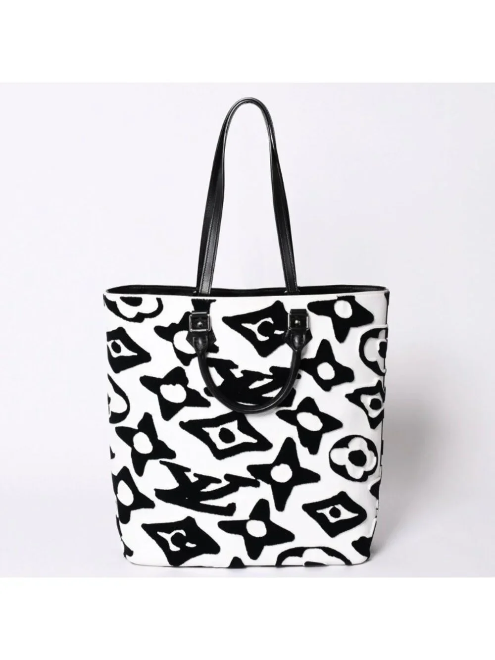 Louis Vuitton LV Xuf Cabas Tufted Monogram Tote Bag Black White